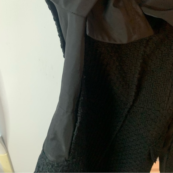 BCBGMAXAZRIA Wool Blend Black  Pea Coat Woven Fold Over High Neck XXS - Picture 6 of 10